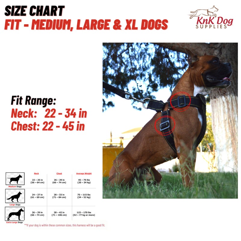 KNK, Heavy Duty Dog Harness for Pitbulls, Bullies & Large Breeds â€“ No Pull, Ultra Durable, Soft Padded Chest, Metal Leash Attachment - Image 2